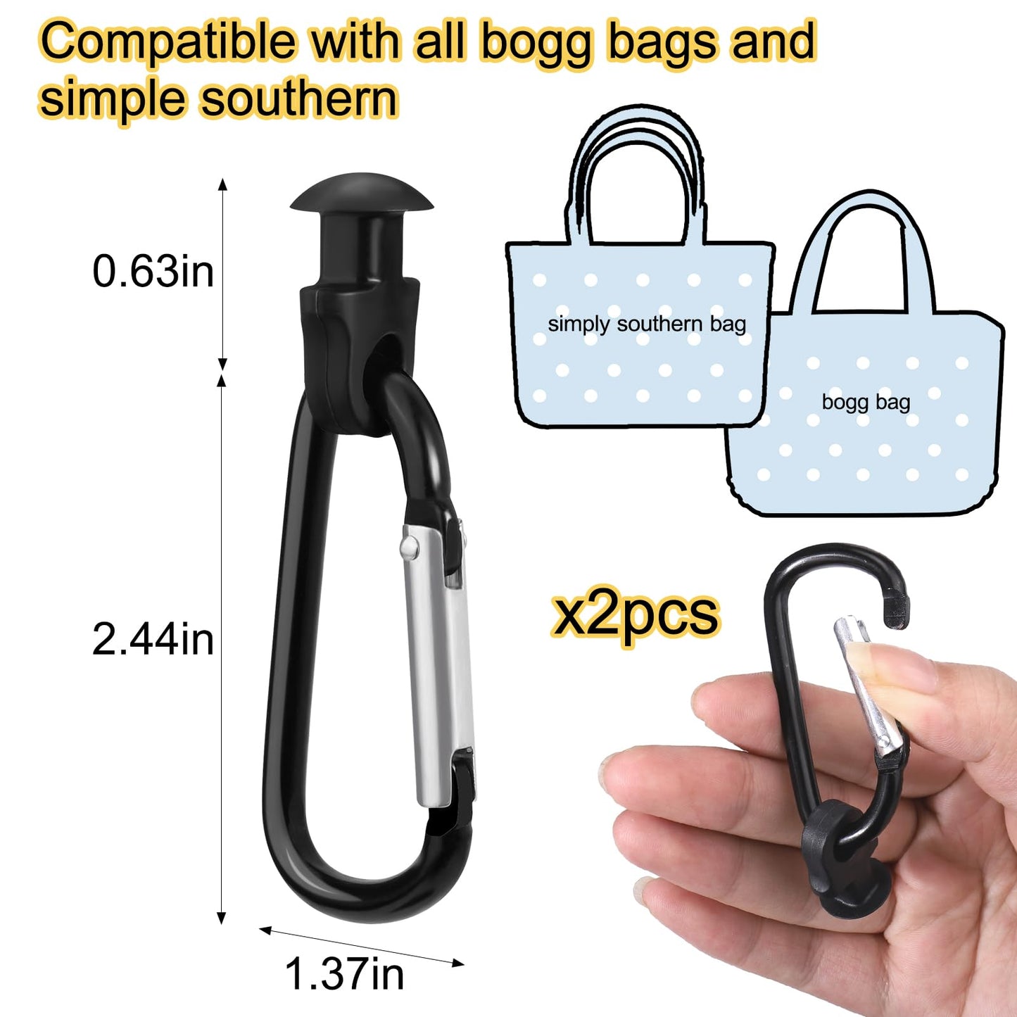 Mity rain Key Holder for For Bogg Bag, Accessories for Bogg Bags Original X Large, Insert Charm Carabiner Keychain Compatible with Bogg Bag Beach Tote Bag for Finding Your Keys In Your Bag Quickly